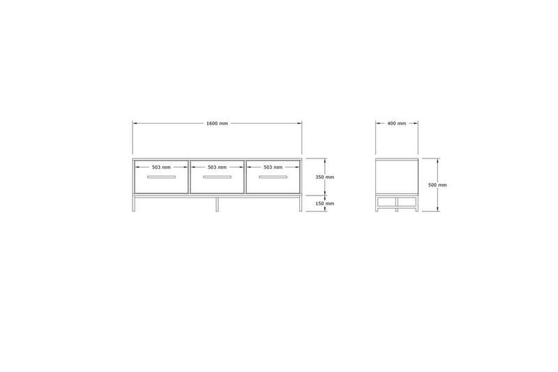 Tukums TV-benk 160 cm - Rødfarget tre - Møbler - TV- & Mediamøbler - TV benk & mediabenk