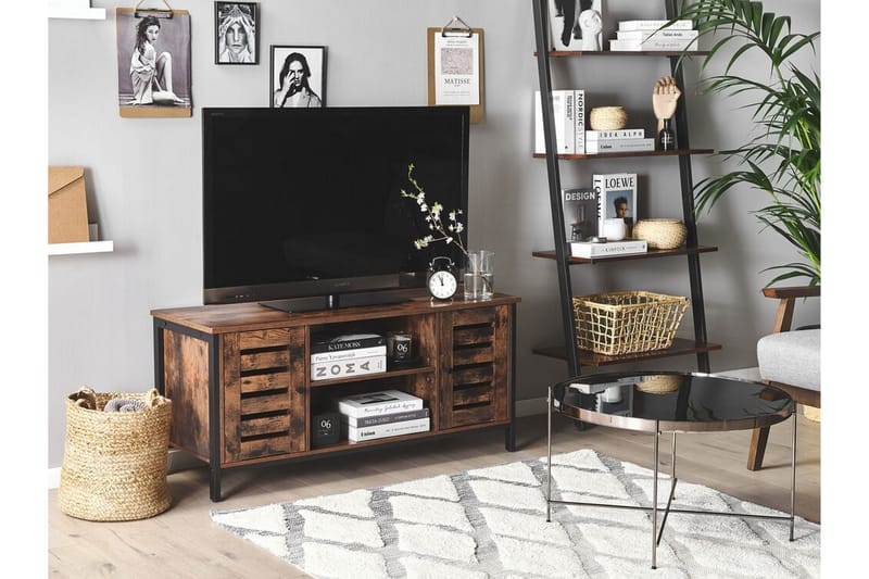 TV-benk 110 cm mørkebrun VILSECK - Tre/Natur - TV benk & mediabenk
