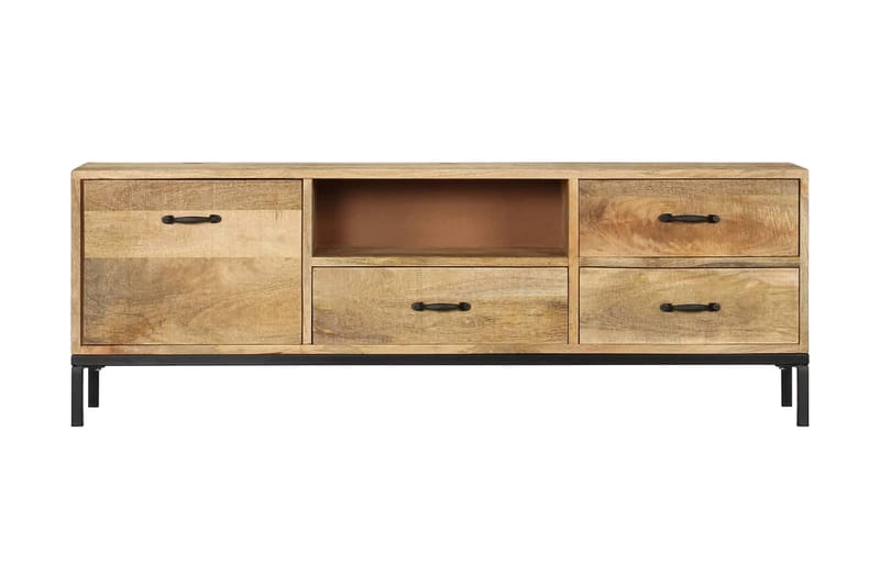 TV-benk 130x30x45 cm heltre mango - Brun - TV benk & mediabenk