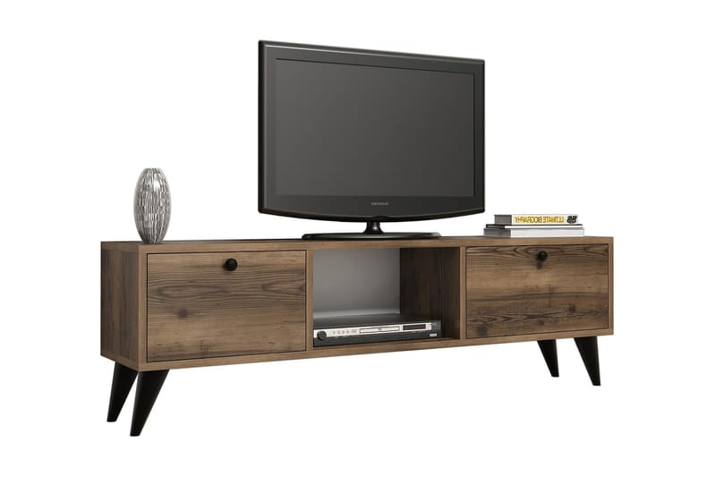 TV-benk 138 cm - Valnøtt/Svart - TV benk & mediabenk