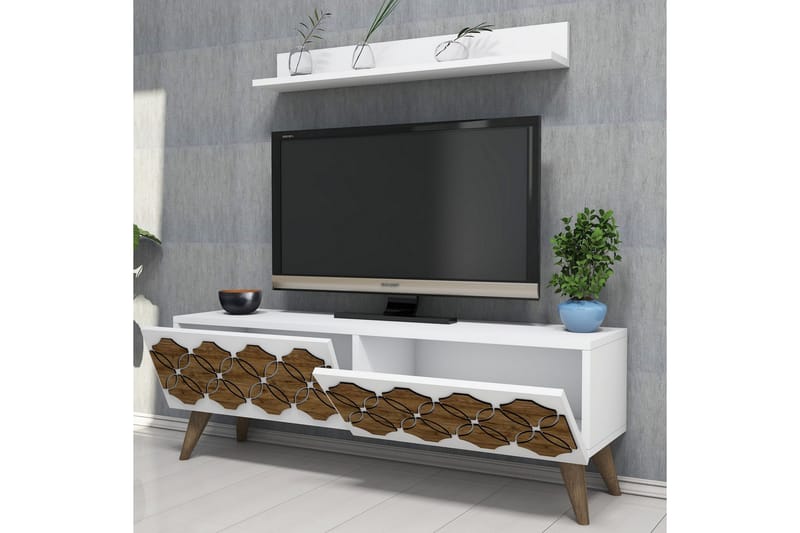 TV-Benk Amtorp 120 cm - Hvit - TV-møbelsett