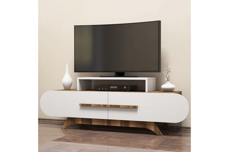 TV-Benk Amtorp 145 cm - Brun|Hvit - TV benk & mediabenk