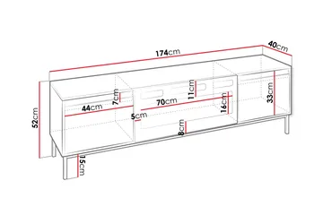 TV-benk Bjurholm 174 cm - Svart - Møbler - TV- & Mediamøbler - TV benk & mediabenk