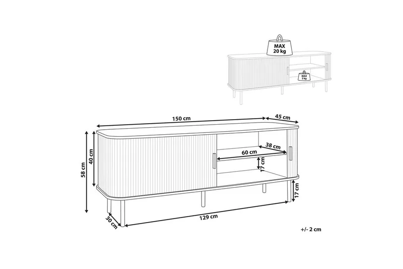 TV-benk Bradley - Møbler - TV- & Mediamøbler - TV benk & mediabenk