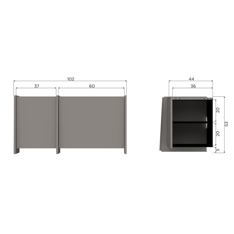 TV-benk Brock 102 cm - Varmgrå - Møbler - TV- & Mediamøbler - TV-skap