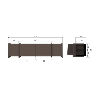TV-benk Brock 200 cm - Mellombrun - Møbler - TV- & Mediamøbler - TV-skap