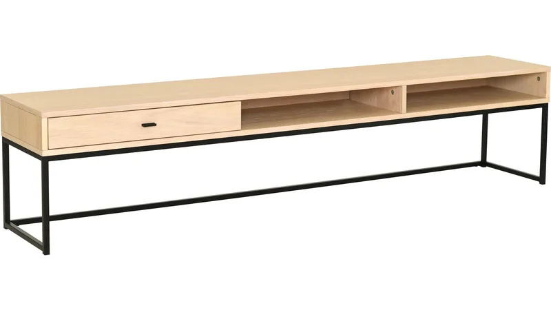 TV-benk Eiknor 180 cm, Hvitpigmentert eikefinér