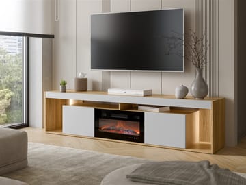 TV-benk FIORE - Brun og grå - Møbler - TV- & Mediamøbler - TV benk & mediabenk
