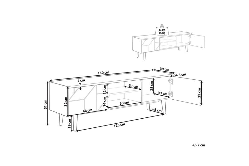 TV-benk Franklin - Møbler - TV- & Mediamøbler - TV benk & mediabenk