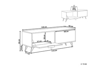 TV-benk Halston Lyst tre, svart - Lyst tre, svart - Møbler - TV- & Mediamøbler - TV benk & mediabenk