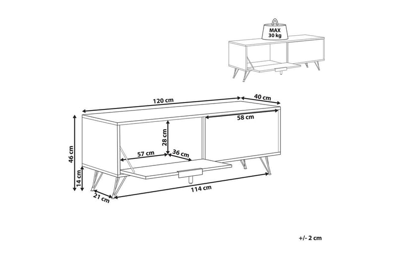 TV-benk Halston Lyst tre, svart - Lyst tre, svart - Møbler - TV- & Mediamøbler - TV benk & mediabenk