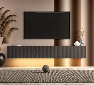 TV-benk Hanah Home Ada (180 x 28,6 x 31,4 cm) Antrasitt - Antrasitt - Møbler - TV- & Mediamøbler - TV benk & mediabenk