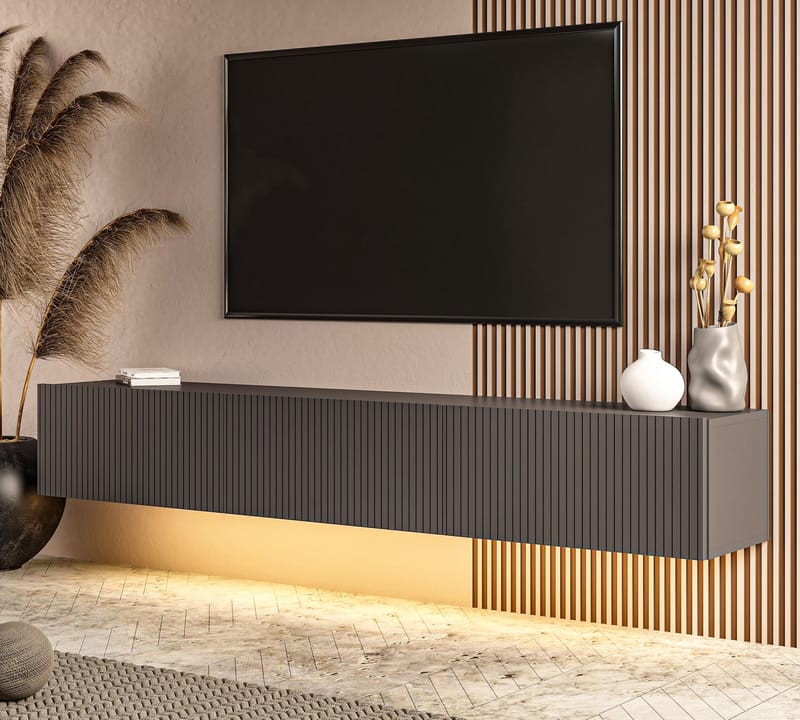 TV-benk Hanah Home Ada (180 x 28,6 x 31,4 cm) Antrasitt - Antrasitt - Møbler - TV- & Mediamøbler - TV benk & mediabenk