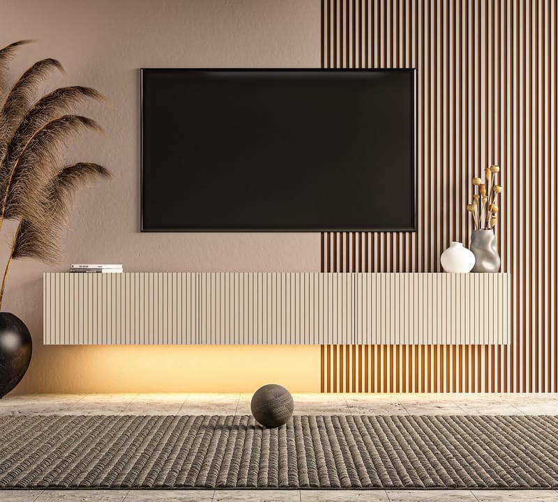 TV-benk Hanah Home Ada (180 x 28,6 x 31,4 cm) Sandstone - Sandstone - Møbler - TV- & Mediamøbler - TV benk & mediabenk