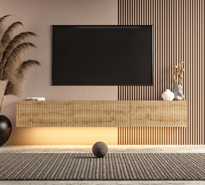 TV-benk Hanah Home Ada (180 x 28,6 x 31,4 cm) Sapphire Oak - Sapphire Oak - Møbler - TV- & Mediamøbler - TV benk & mediabenk