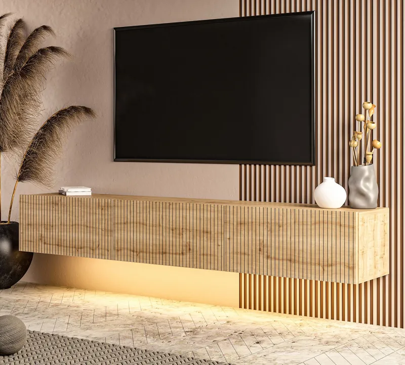 TV-benk Hanah Home Ada (180 x 28,6 x 31,4 cm) Sapphire Oak - Sapphire Oak - Møbler - TV- & Mediamøbler - TV benk & mediabenk