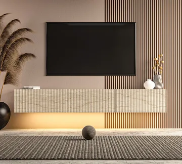 TV-benk Hanah Home Ada (180 x 28,6 x 31,4 cm) Travertin - Travertin - Møbler - TV- & Mediamøbler - TV benk & mediabenk