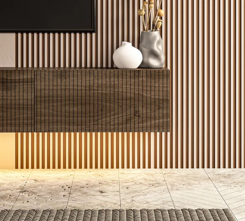 TV-benk Hanah Home Ada (180 x 28,6 x 31,4 cm) Valnøtt - Valnøtt - Møbler - TV- & Mediamøbler - TV benk & mediabenk