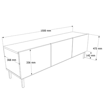 TV-benk Hanah Home Coast (150 x 47,3 x 36,8 cm) Sand - Sand - Møbler - TV- & Mediamøbler - TV benk & mediabenk