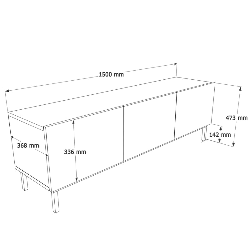 TV-benk Hanah Home Coast (150 x 47,3 x 36,8 cm) Sand - Sand - Møbler - TV- & Mediamøbler - TV benk & mediabenk