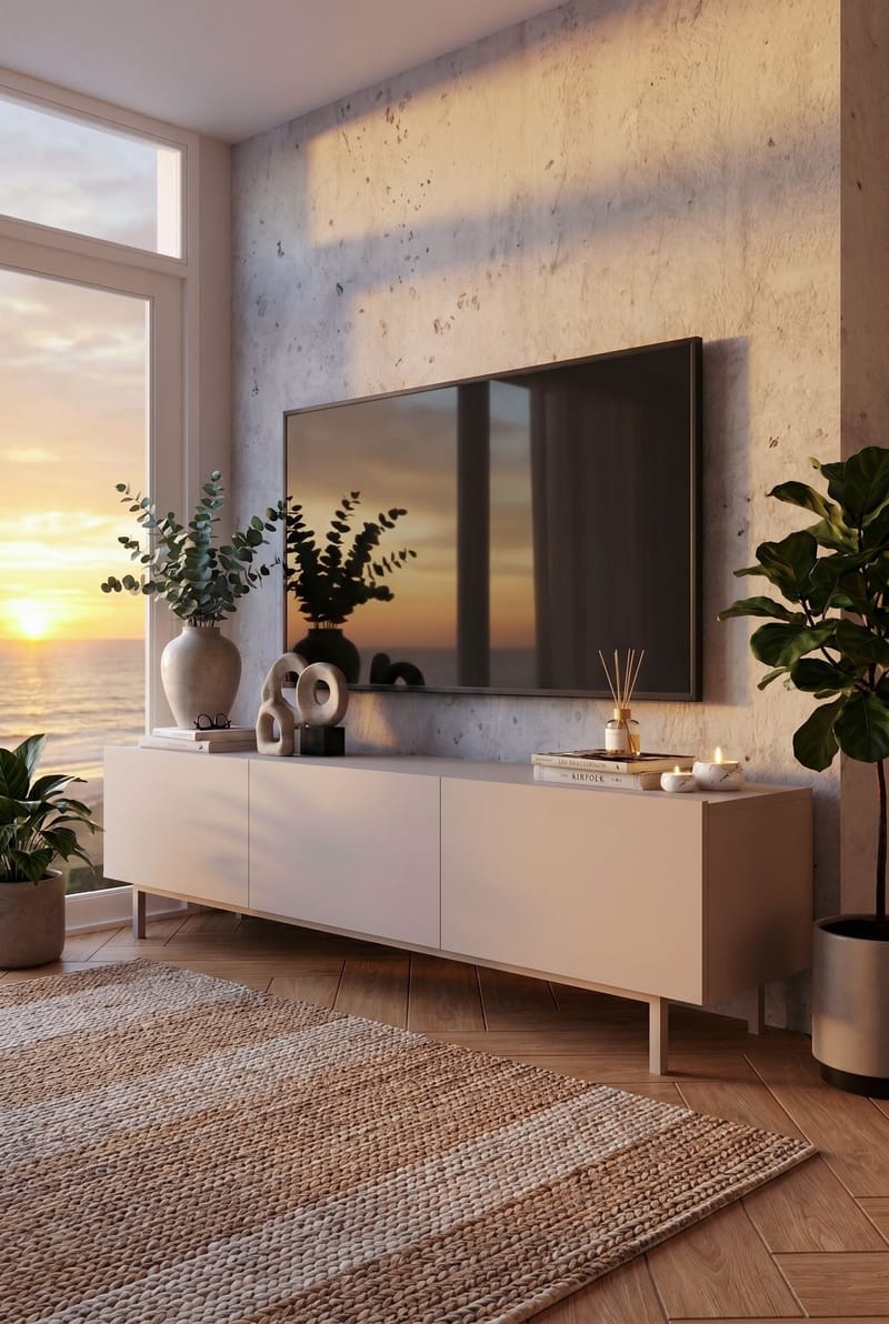 TV-benk Hanah Home Coast (180 x 47,3 x 36,8 cm) Sand - Sand - Møbler - TV- & Mediamøbler - TV benk & mediabenk