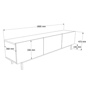 TV-benk Hanah Home Coast (180 x 47,3 x 36,8 cm) Sand - Sand - Møbler - TV- & Mediamøbler - TV benk & mediabenk