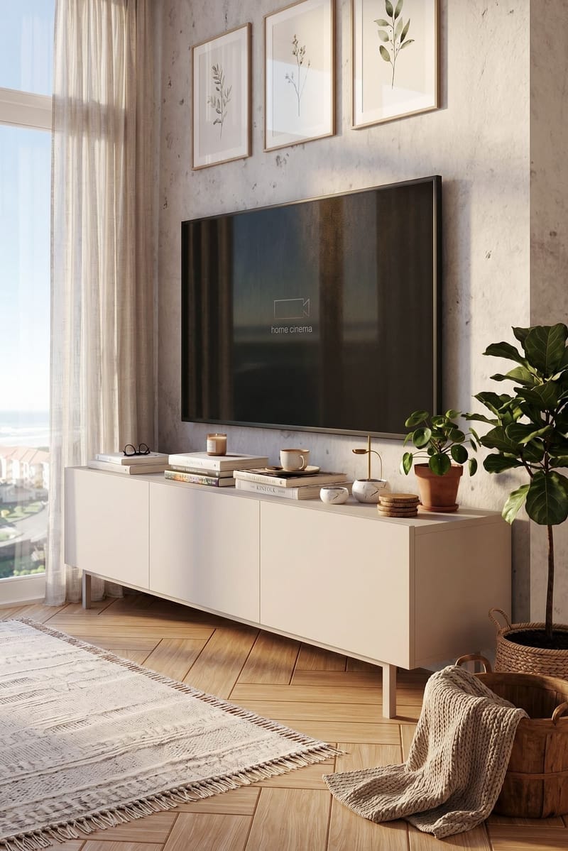 TV-benk Hanah Home Coast (180 x 47,3 x 36,8 cm) Sand - Sand - Møbler - TV- & Mediamøbler - TV benk & mediabenk