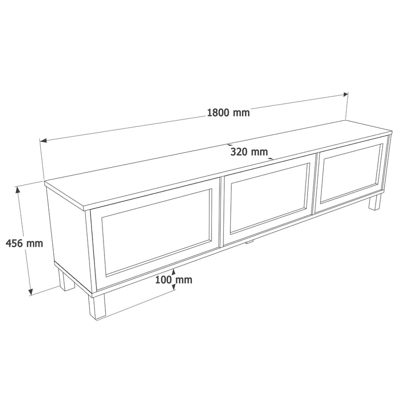 TV-benk Hanah Home Dune (180 x 45,6 x 32 cm) Eik - Eik - Møbler - TV- & Mediamøbler - TV benk & mediabenk