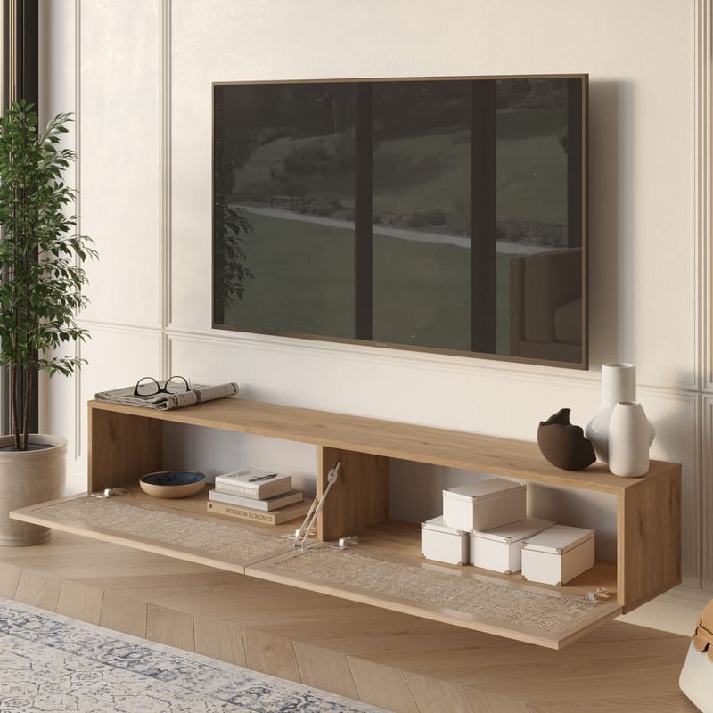 TV-benk Hanah Home Future (180 x 29,6 x 29,8 cm) Eik - Eik - Møbler - TV- & Mediamøbler - TV benk & mediabenk