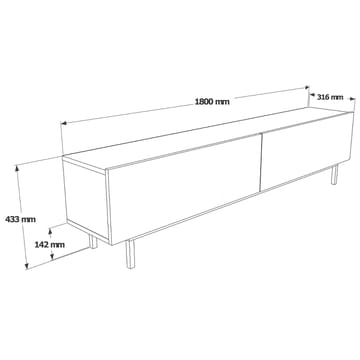 TV-benk Hanah Home Future (180 x 43,3 x 31,6 cm) Eik - Eik - Møbler - TV- & Mediamøbler - TV benk & mediabenk