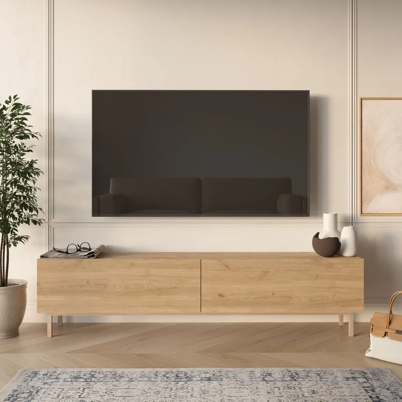 TV-benk Hanah Home Future (180 x 43,3 x 31,6 cm) Eik - Eik - Møbler - TV- & Mediamøbler - TV benk & mediabenk