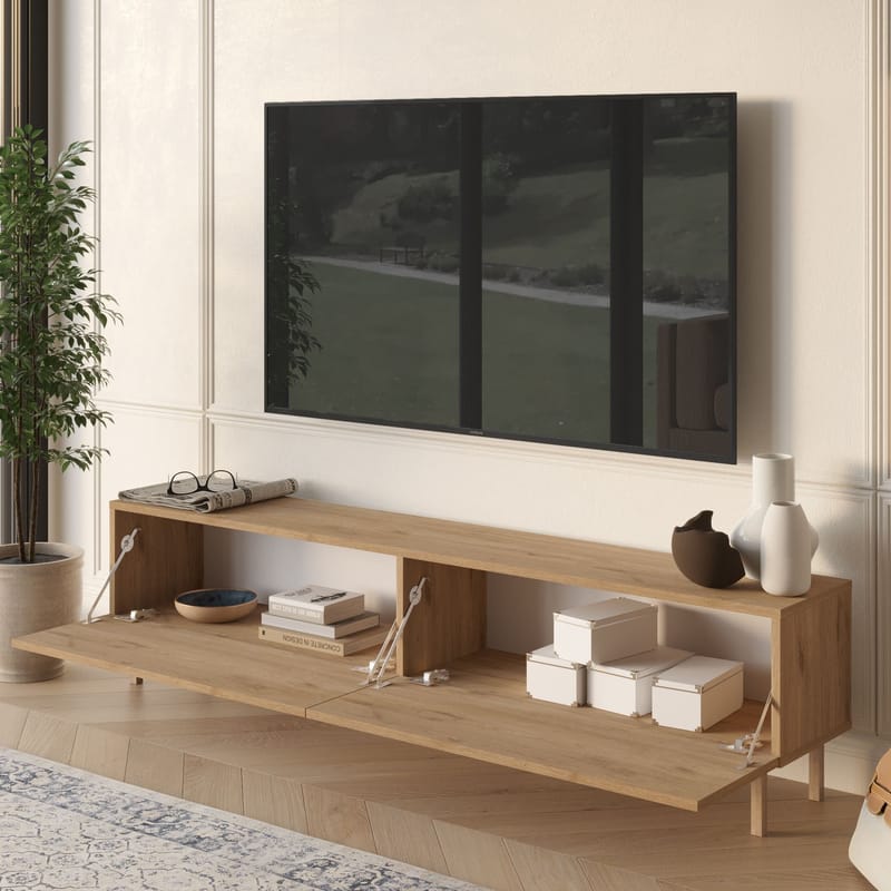 TV-benk Hanah Home Future (180 x 43,3 x 31,6 cm) Eik - Eik - Møbler - TV- & Mediamøbler - TV benk & mediabenk