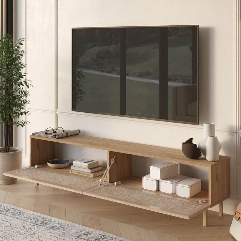 TV-benk Hanah Home Future V2 (180 x 43,3 x 31,6 cm) Eik - Eik - Møbler - TV- & Mediamøbler - TV benk & mediabenk