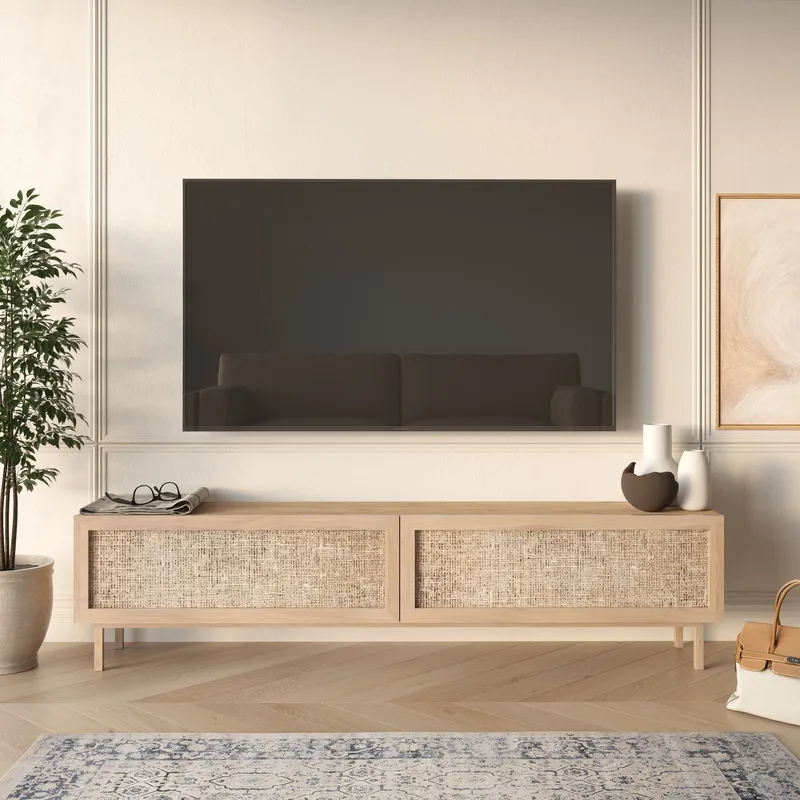 TV-benk Hanah Home Future V2 (180 x 43,3 x 31,6 cm) Eik - Eik - Møbler - TV- & Mediamøbler - TV benk & mediabenk