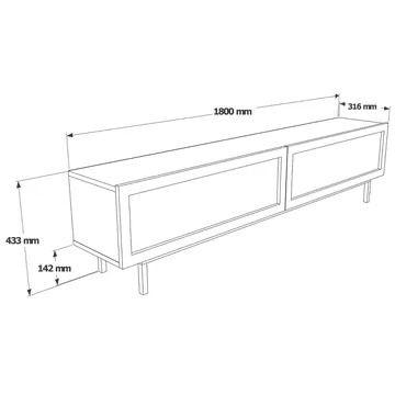 TV-benk Hanah Home Future V2 (180 x 43,3 x 31,6 cm) Eik - Eik - Møbler - TV- & Mediamøbler - TV benk & mediabenk