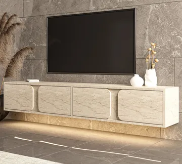 TV-benk Hanah Home Helen (180 x 30 x 30 cm) Travertin - Travertin - Møbler - TV- & Mediamøbler - TV benk & mediabenk