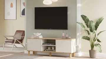 TV-benk Homitis Alston (160 x 59,1 x 40 cm) Eik kashmir - Møbler - TV- & Mediamøbler - TV benk & mediabenk