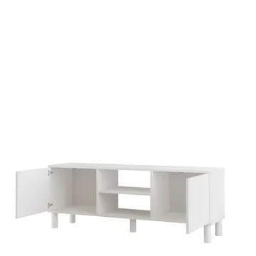 TV-benk Homitis Alston (160 x 59,1 x 40 cm) Hvit - Møbler - TV- & Mediamøbler - TV benk & mediabenk