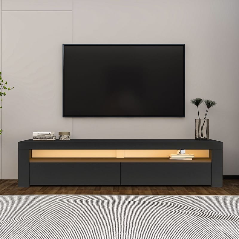 TV-benk Homitis Bati (150 x 46,8 x 36,8 cm) Antrasitt - Møbler - TV- & Mediamøbler - TV benk & mediabenk