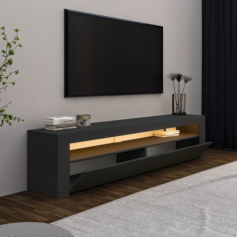 TV-benk Homitis Bati (150 x 46,8 x 36,8 cm) Antrasitt - Møbler - TV- & Mediamøbler - TV benk & mediabenk