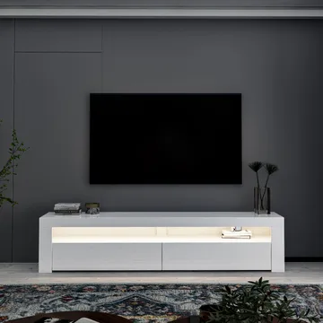 TV-benk Homitis Bati (150 x 46,8 x 36,8 cm) Hvit - Møbler - TV- & Mediamøbler - TV benk & mediabenk