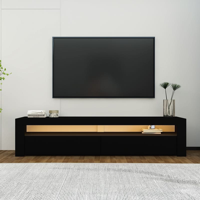 TV-benk Homitis Bati (150 x 46,8 x 36,8 cm) Svart - Møbler - TV- & Mediamøbler - TV benk & mediabenk