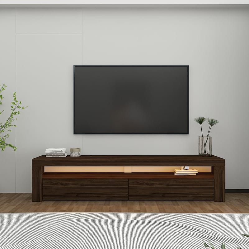 TV-benk Homitis Bati (150 x 46,8 x 36,8 cm) Valnøtt - Møbler - TV- & Mediamøbler - TV benk & mediabenk