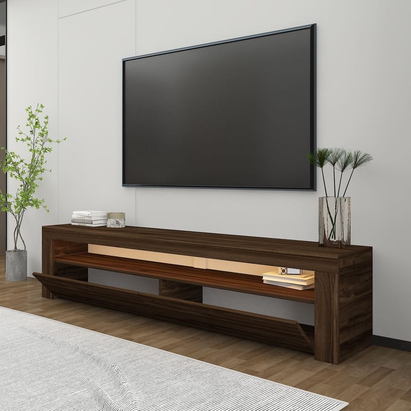 TV-benk Homitis Bati (150 x 46,8 x 36,8 cm) Valnøtt - Møbler - TV- & Mediamøbler - TV benk & mediabenk