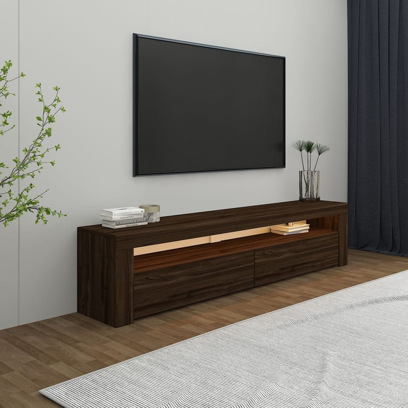 TV-benk Homitis Bati (150 x 46,8 x 36,8 cm) Valnøtt - Møbler - TV- & Mediamøbler - TV benk & mediabenk