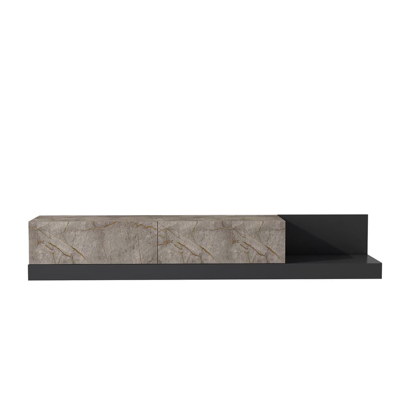 TV-benk Homitis Major (180 x 30 x 37 cm) Gordion marmor antrasitt - Gordion Marble og Anthracite - Møbler - TV- & Mediamøbler - TV benk & mediabenk