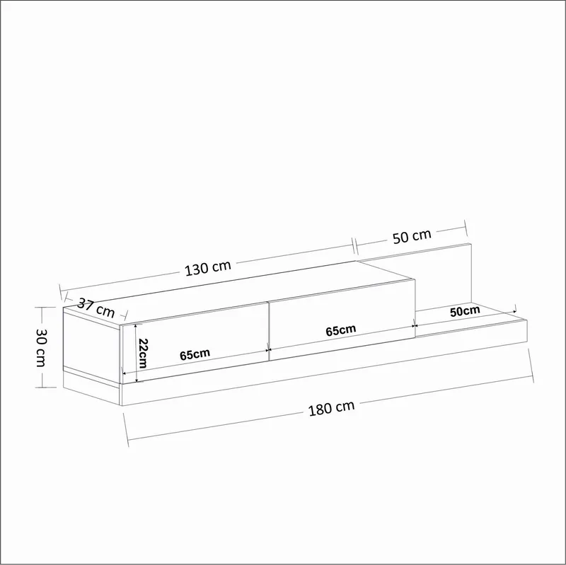 TV-benk Homitis Major (180 x 30 x 37 cm) Marmo marmor hvit - Marmo Marble og hvit - Møbler - TV- & Mediamøbler - TV benk & mediabenk