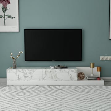 TV-benk Homitis Major (180 x 30 x 37 cm) Marmo marmor hvit - Marmo Marble og hvit - Møbler - TV- & Mediamøbler - TV benk & mediabenk