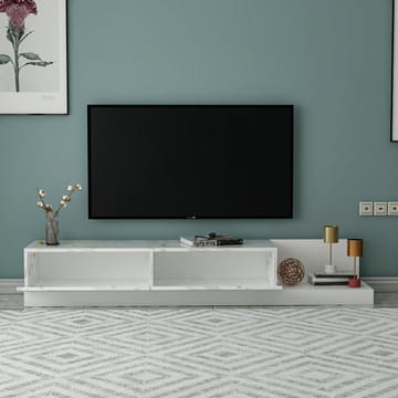 TV-benk Homitis Major (180 x 30 x 37 cm) Marmo marmor hvit - Marmo Marble og hvit - Møbler - TV- & Mediamøbler - TV benk & mediabenk