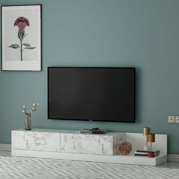 TV-benk Homitis Major (180 x 30 x 37 cm) Marmo marmor hvit - Marmo Marble og hvit - Møbler - TV- & Mediamøbler - TV benk & mediabenk